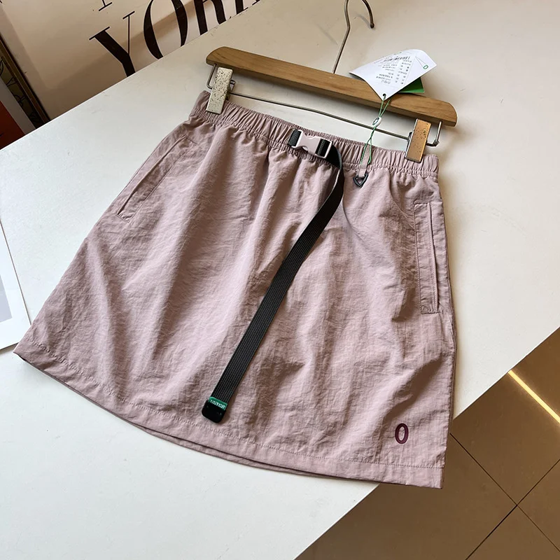 Elastic Waist Summer Skirt Women's Outdoor Quick-drying Thin Short Skirts Sports Pantskirt Vintage Have-Liner A-line Skirts 2025