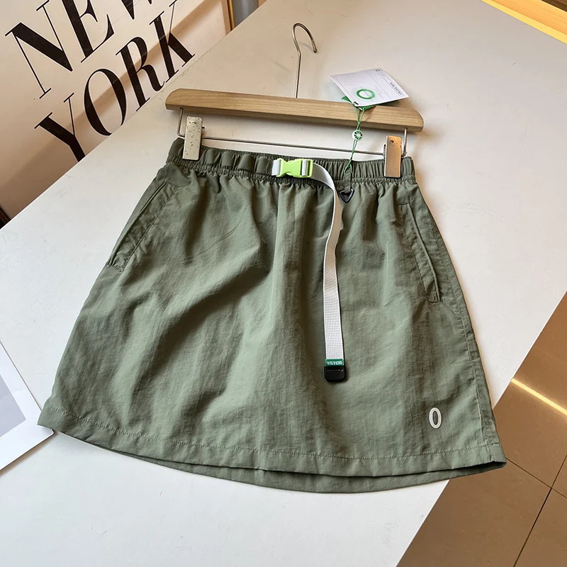 Elastic Waist Summer Skirt Women's Outdoor Quick-drying Thin Short Skirts Sports Pantskirt Vintage Have-Liner A-line Skirts 2025