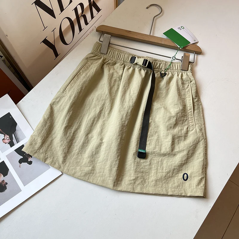 Elastic Waist Summer Skirt Women's Outdoor Quick-drying Thin Short Skirts Sports Pantskirt Vintage Have-Liner A-line Skirts 2025