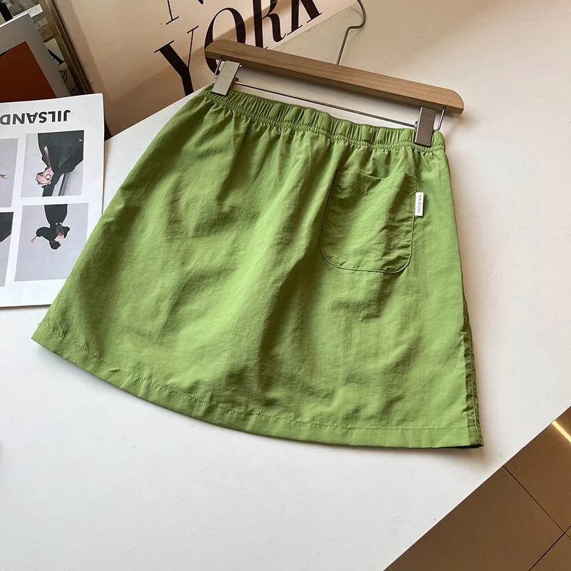 Elastic Waist Summer Skirt Women's Outdoor Quick-drying Thin Short Skirts Sports Pantskirt Vintage Have-Liner A-line Skirts 2025