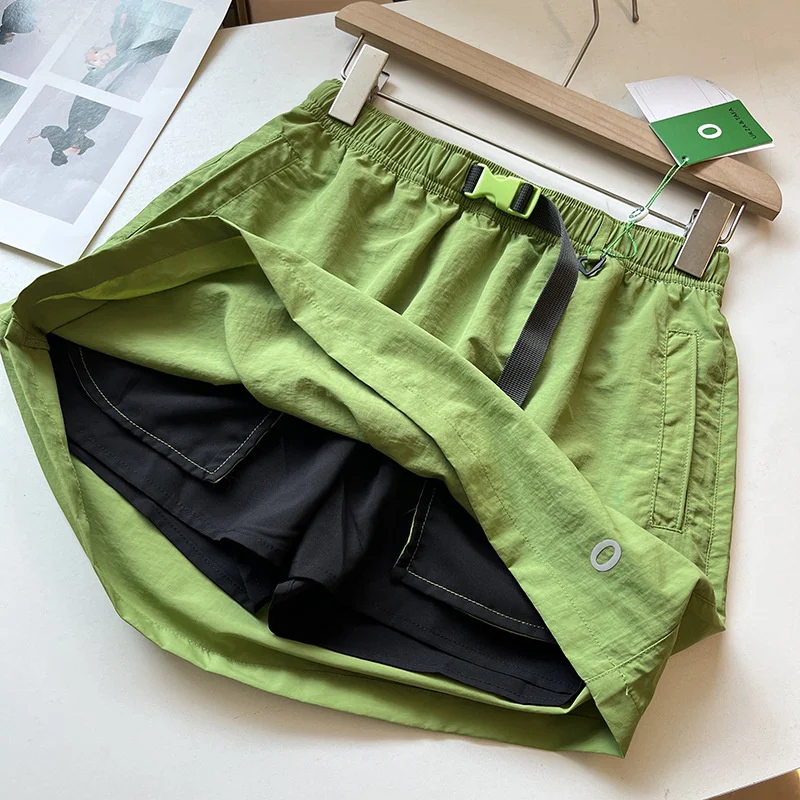 Elastic Waist Summer Skirt Women's Outdoor Quick-drying Thin Short Skirts Sports Pantskirt Vintage Have-Liner A-line Skirts 2025