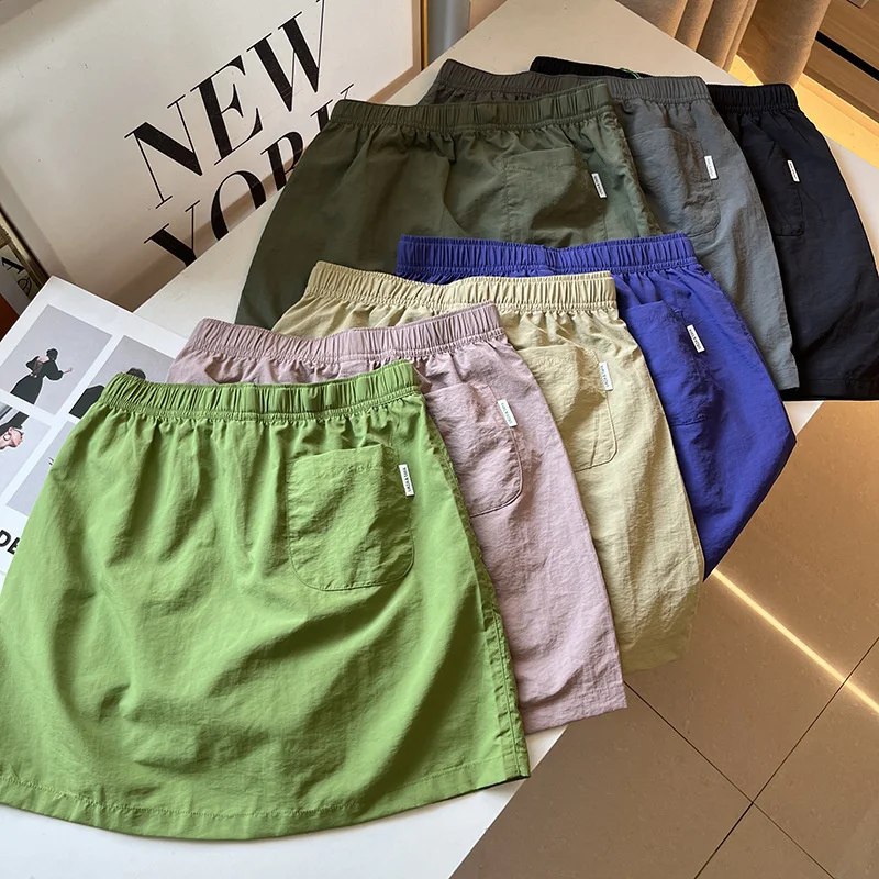 Elastic Waist Summer Skirt Women's Outdoor Quick-drying Thin Short Skirts Sports Pantskirt Vintage Have-Liner A-line Skirts 2025