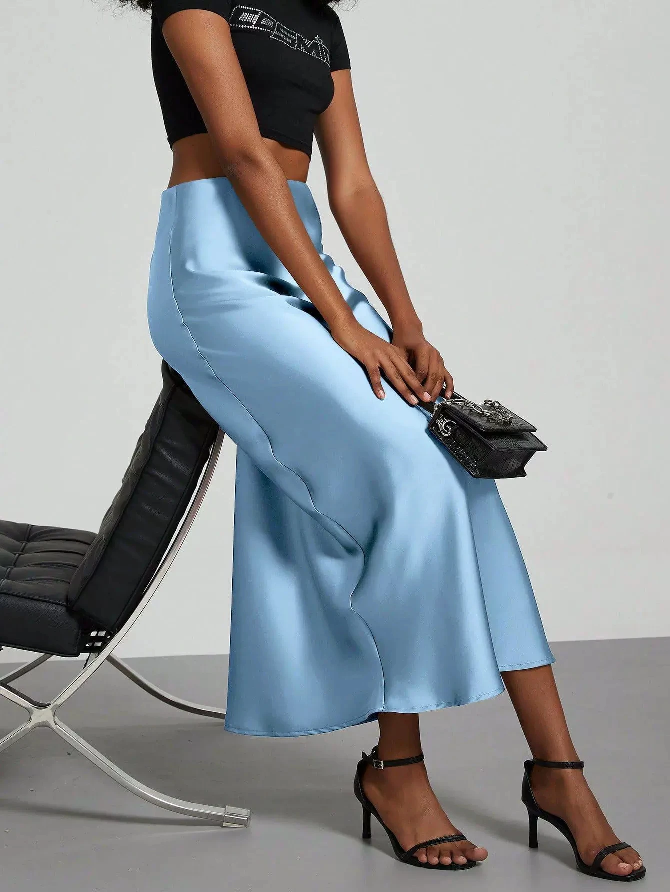 38 Colors Women's Summer Elegant Satin Long Skirts 2026 New Female Solid Color High Waist Fashion Faldas