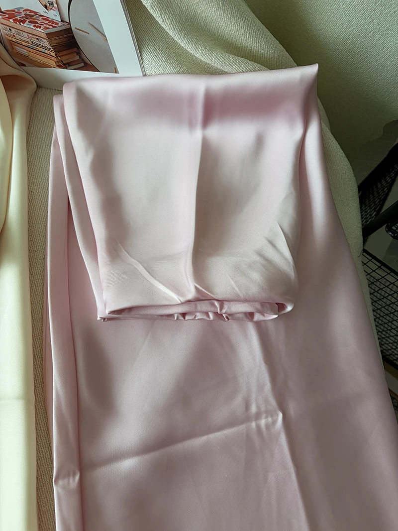 38 Colors Women's Summer Elegant Satin Long Skirts 2026 New Female Solid Color High Waist Fashion Faldas