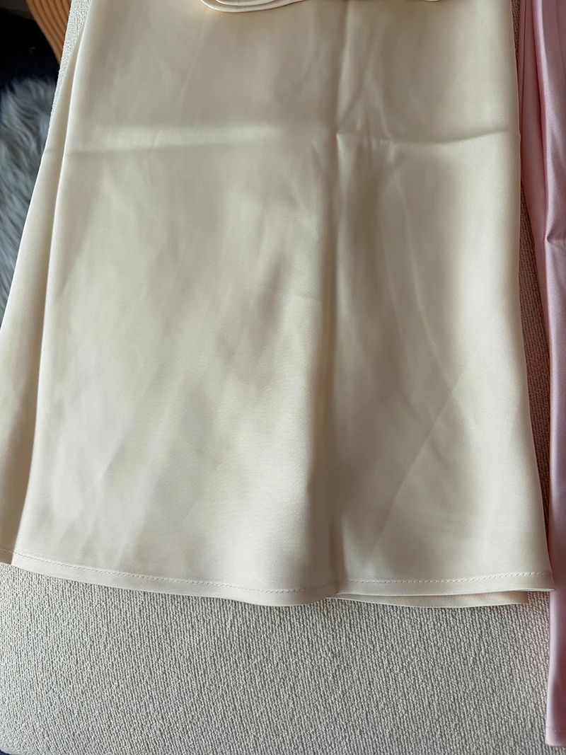38 Colors Women's Summer Elegant Satin Long Skirts 2026 New Female Solid Color High Waist Fashion Faldas