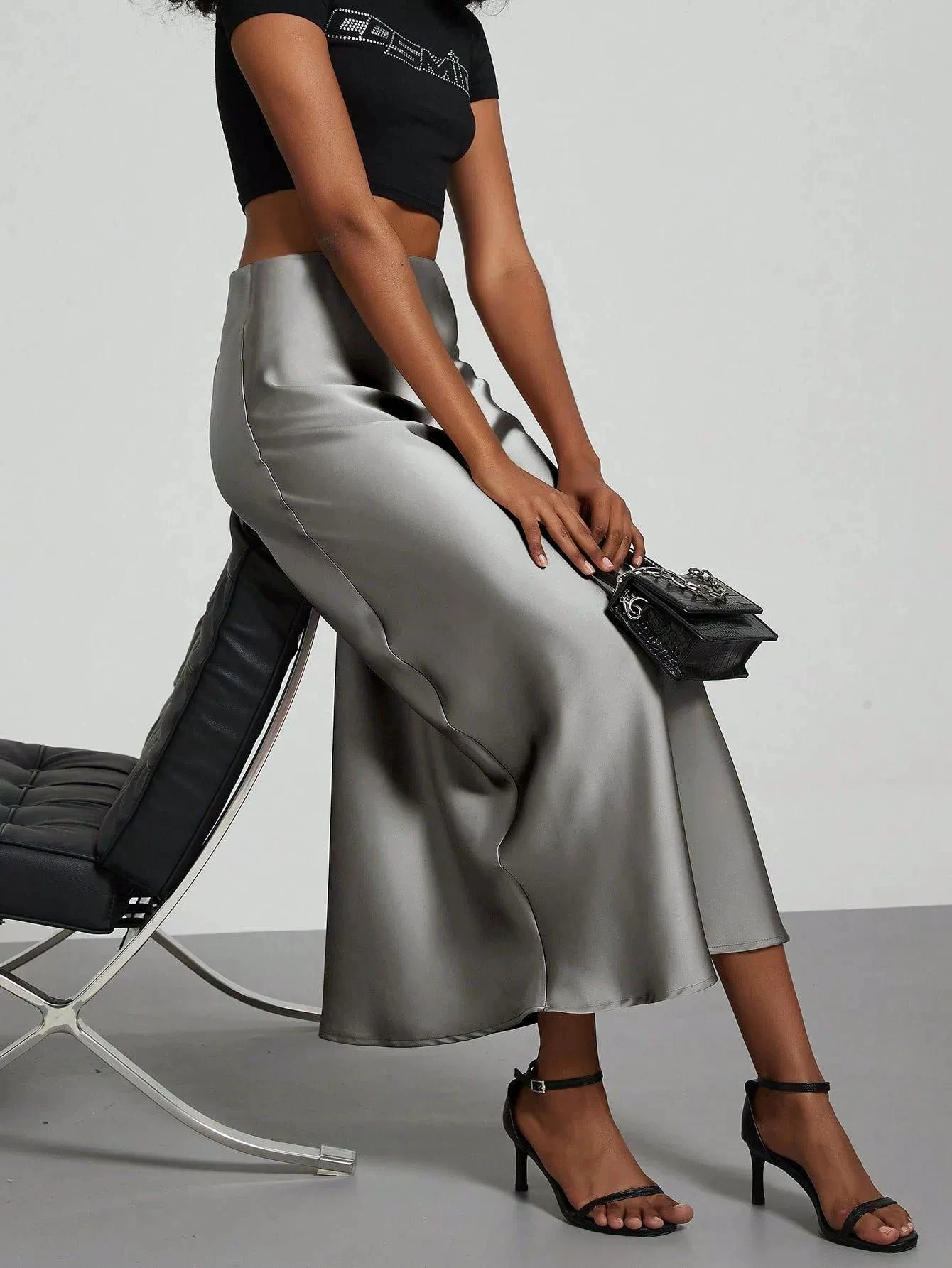38 Colors Women's Summer Elegant Satin Long Skirts 2026 New Female Solid Color High Waist Fashion Faldas