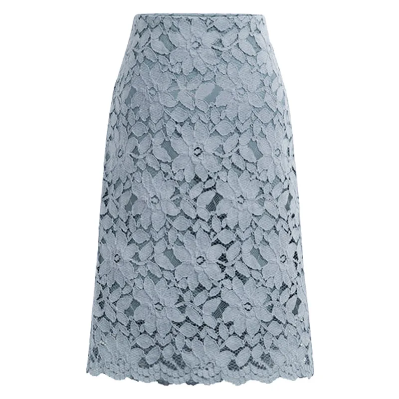 2026 New Women's Pink Skirt, Summer Lace Elegant Office Skirts Pencil Bandage Skirt for Women Skirts Knee-length High Waist