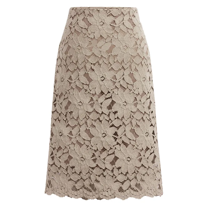 2026 New Women's Pink Skirt, Summer Lace Elegant Office Skirts Pencil Bandage Skirt for Women Skirts Knee-length High Waist