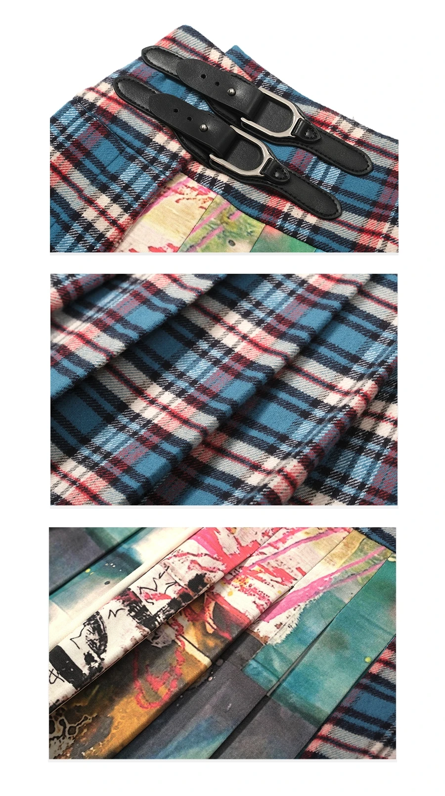 Women's Midi Skirts Tie Dye 2000s Aesthetic Harajuku Japanese Contrast Color Goblin Core American Retro High Street Design New