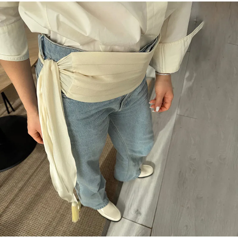 Street Tassels Lace Up Women's Mini Skirt High Waist Irregular Hem Female Skirts 2026 Autumn Lady All-match Accessories