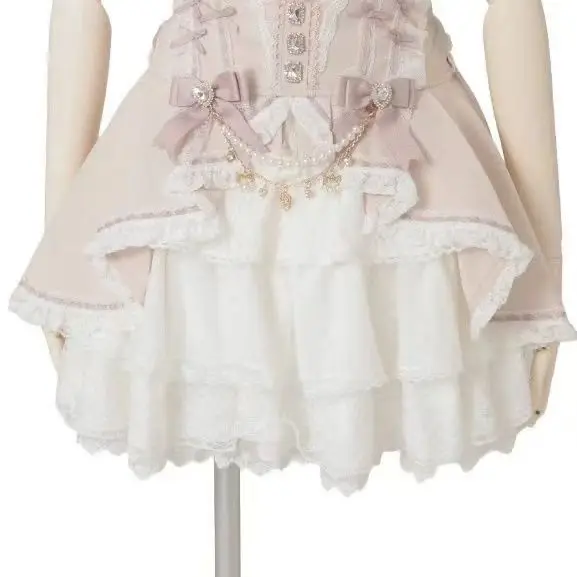 Japanese Lolita Y2k Lace Layered Skirt Women Anime High Waist Chic Ruffle Cake Skirt Kawaii Harajuku Sweet Mini Skirt