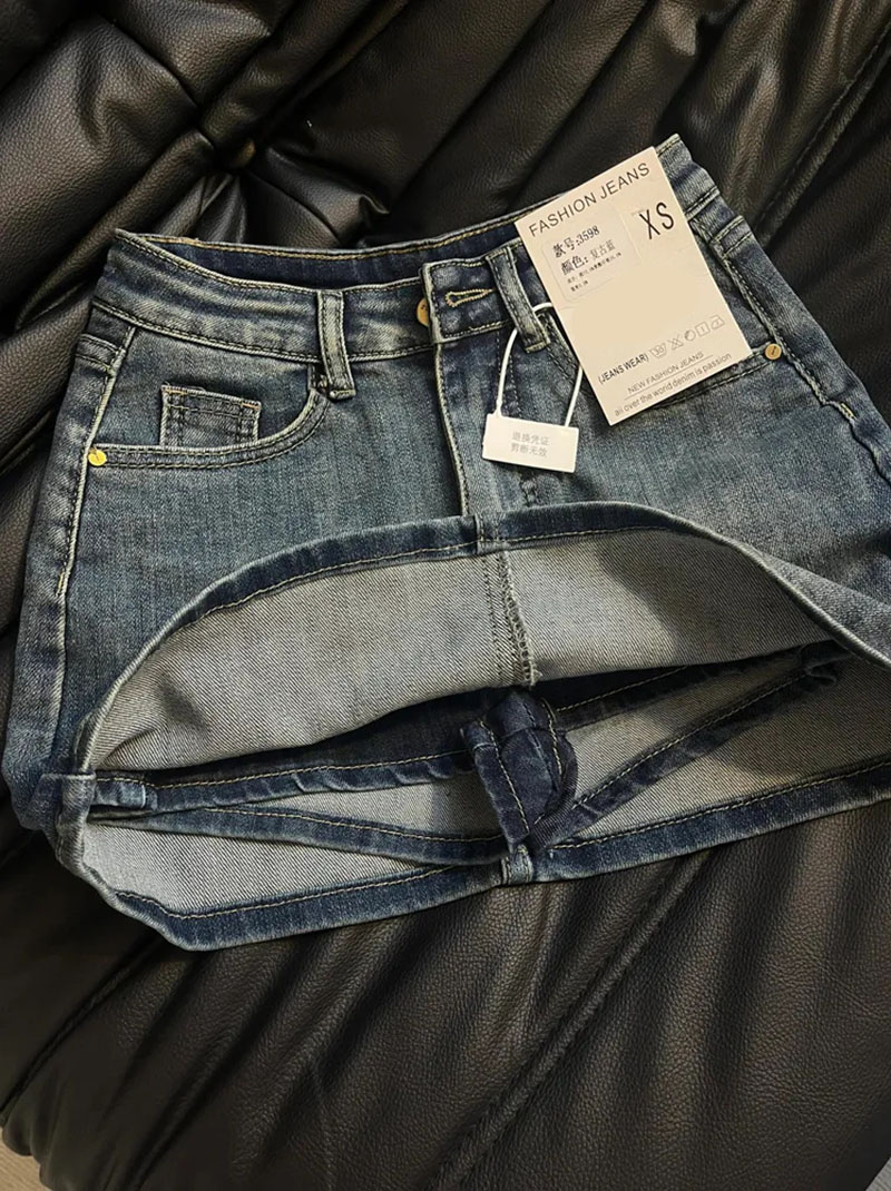 Vintage Blue Denim Skirt for Women Korean High Waist Sexy Slim Fit Mini Skirts Ladies Y2K Streetwear 90S Cowboy Bodycon Skirt