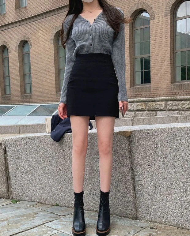 Midi Womens Skirt Suit with Skirts for Women Tight Wrap Grey Formal Office Vintage New In Premium Y2k Aesthetic Luxury Clothing