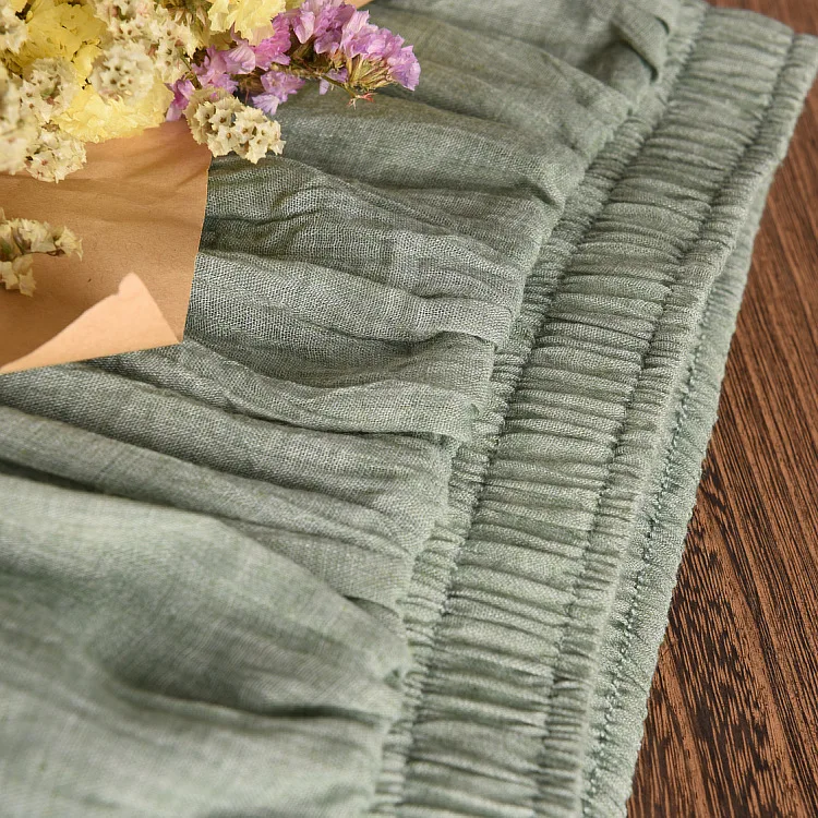 Women's Elegant 16 Color High Waist Elastic Waist Linen Pleated Long Skirts Ladies Slim Casual Skirt Saias New 2026 Summer SK05