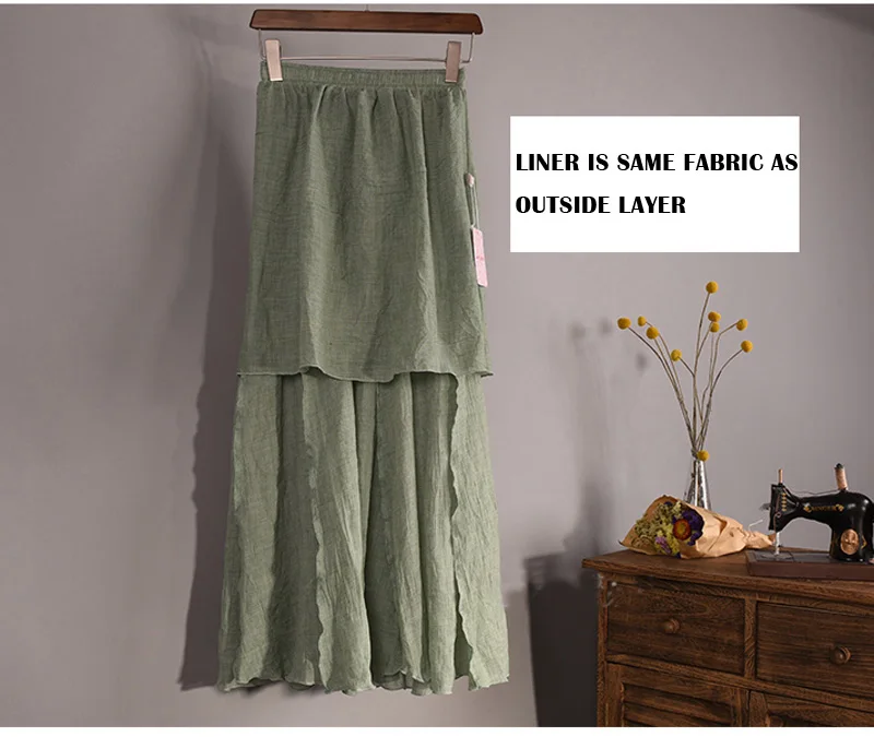 Women's Elegant 16 Color High Waist Elastic Waist Linen Pleated Long Skirts Ladies Slim Casual Skirt Saias New 2026 Summer SK05