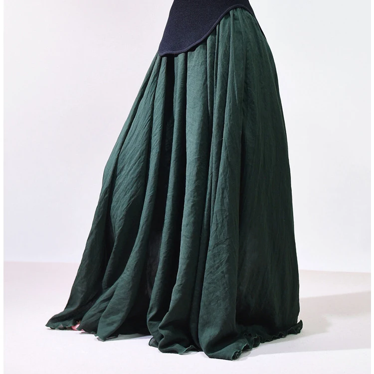 2026 Women Cotton Blending Long Skirts High Waist Good Quality Women Summer Boho Maxi Skirts Brand Faldas Femme Streetwear