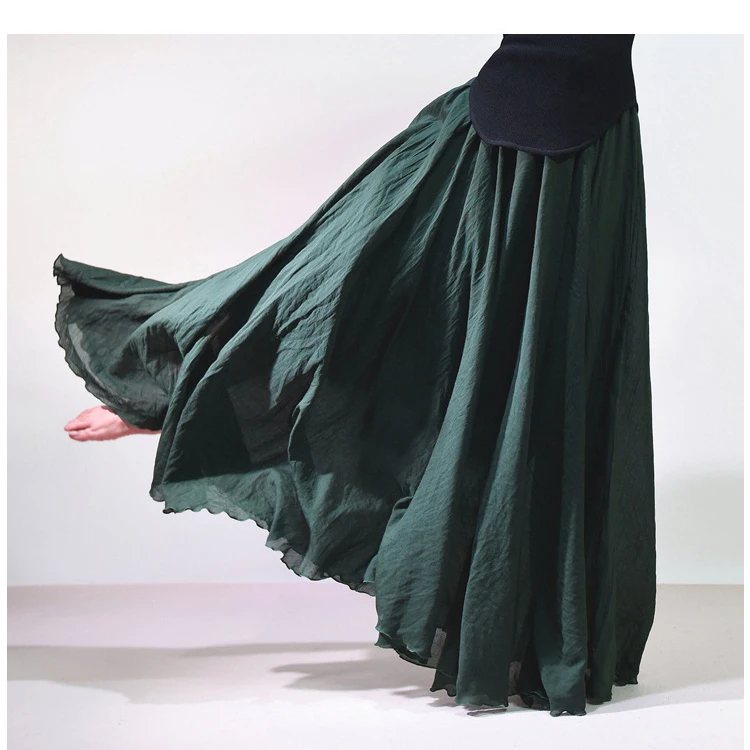 2026 Women Cotton Blending Long Skirts High Waist Good Quality Women Summer Boho Maxi Skirts Brand Faldas Femme Streetwear