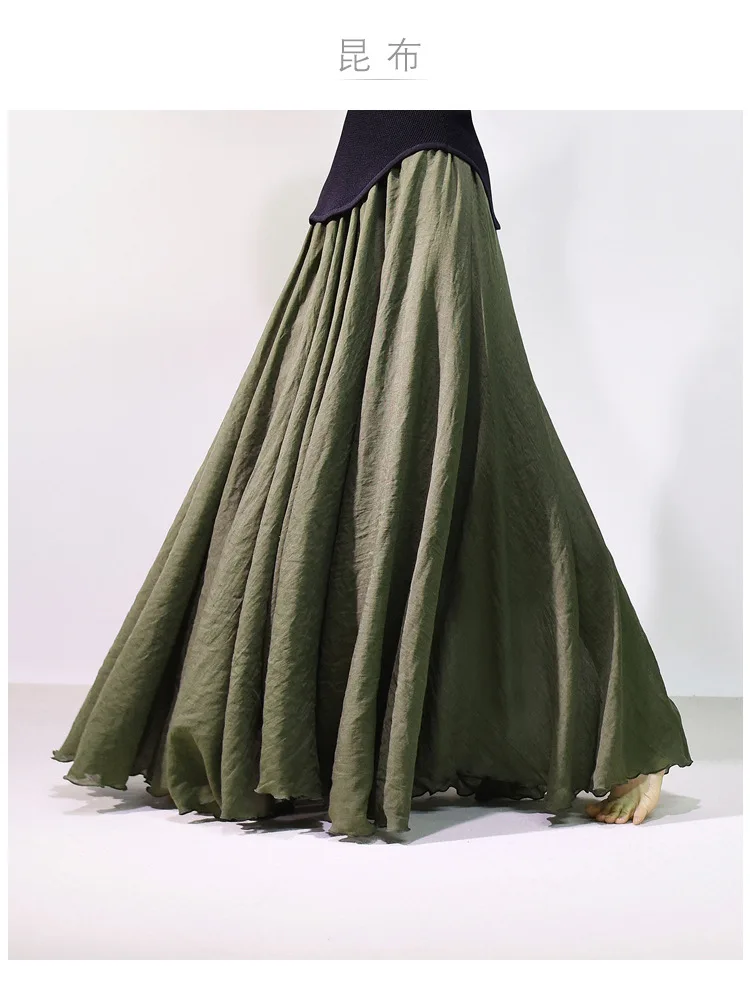 2026 Women Cotton Blending Long Skirts High Waist Good Quality Women Summer Boho Maxi Skirts Brand Faldas Femme Streetwear