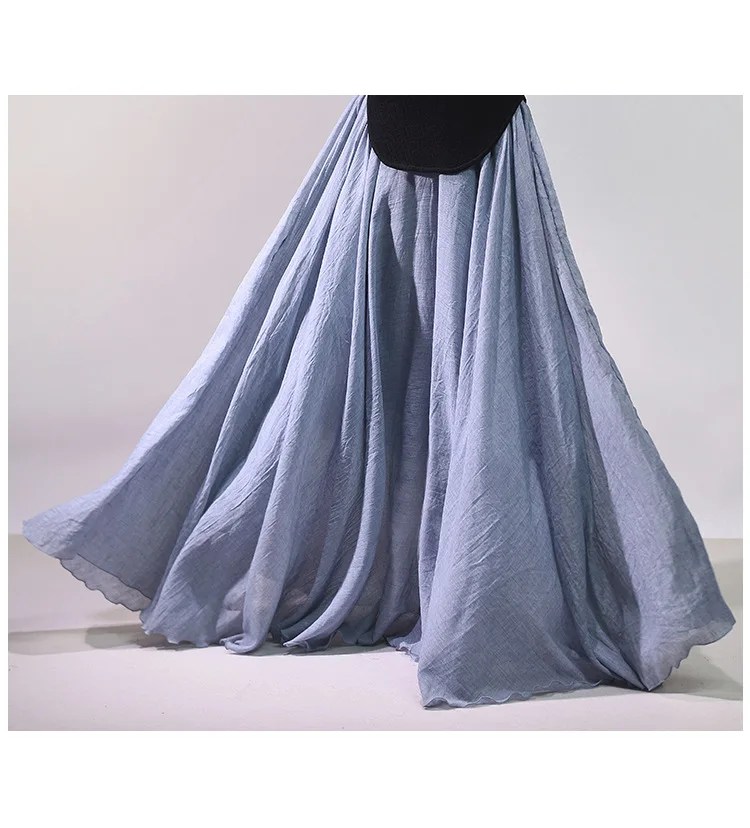 2026 Women Cotton Blending Long Skirts High Waist Good Quality Women Summer Boho Maxi Skirts Brand Faldas Femme Streetwear