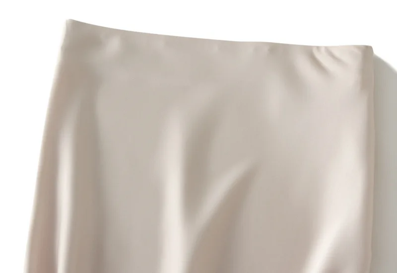 New In 2026 Women Spring Autumn Luxury Satin Long Skirts Female Elegant Office Lady High Waist Solid Color Faldas