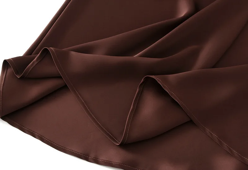 New In 2026 Women Spring Autumn Luxury Satin Long Skirts Female Elegant Office Lady High Waist Solid Color Faldas