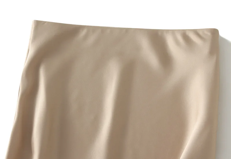 New In 2026 Women Spring Autumn Luxury Satin Long Skirts Female Elegant Office Lady High Waist Solid Color Faldas