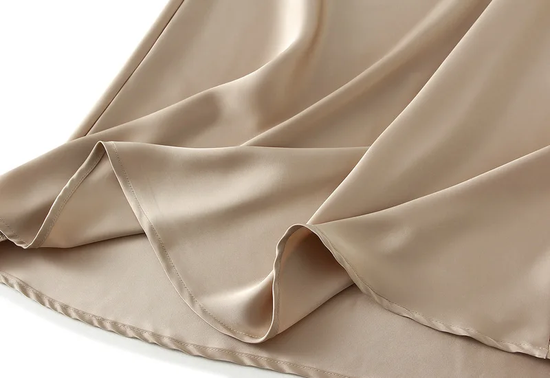 New In 2026 Women Spring Autumn Luxury Satin Long Skirts Female Elegant Office Lady High Waist Solid Color Faldas