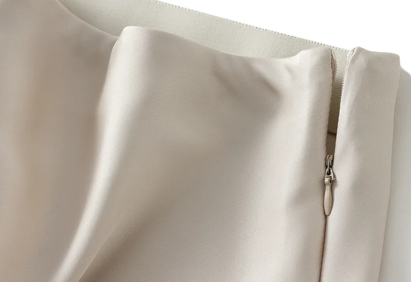 New In 2026 Women Spring Autumn Luxury Satin Long Skirts Female Elegant Office Lady High Waist Solid Color Faldas