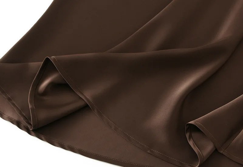 New In 2026 Women Spring Autumn Luxury Satin Long Skirts Female Elegant Office Lady High Waist Solid Color Faldas