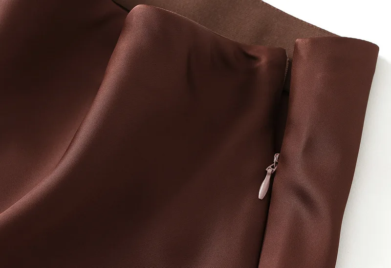 New In 2026 Women Spring Autumn Luxury Satin Long Skirts Female Elegant Office Lady High Waist Solid Color Faldas