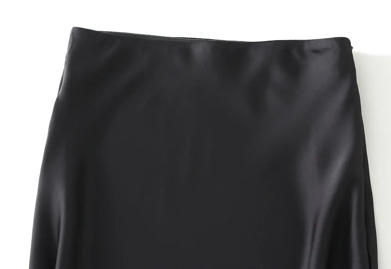 New In 2026 Women Spring Autumn Luxury Satin Long Skirts Female Elegant Office Lady High Waist Solid Color Faldas