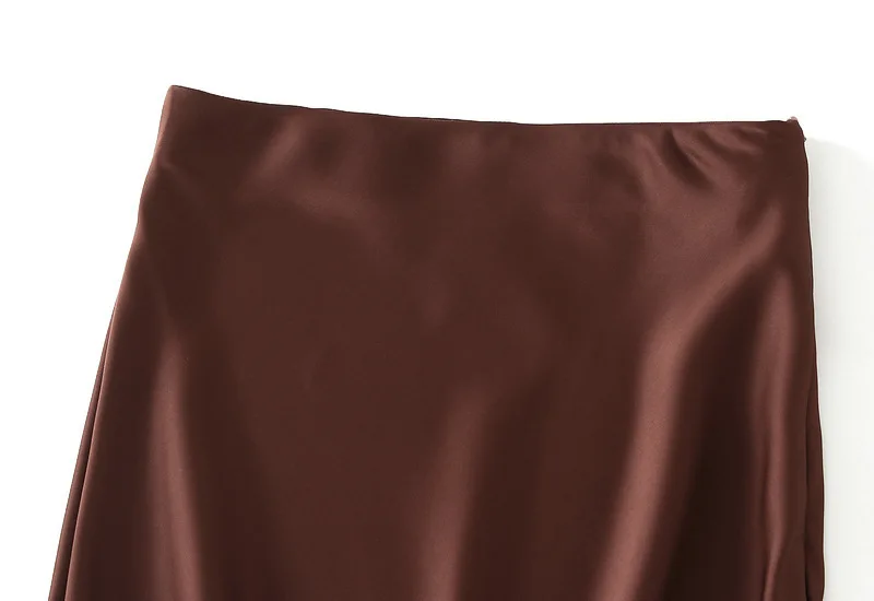 New In 2026 Women Spring Autumn Luxury Satin Long Skirts Female Elegant Office Lady High Waist Solid Color Faldas