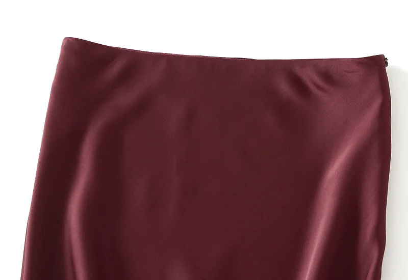 New In 2026 Women Spring Autumn Luxury Satin Long Skirts Female Elegant Office Lady High Waist Solid Color Faldas