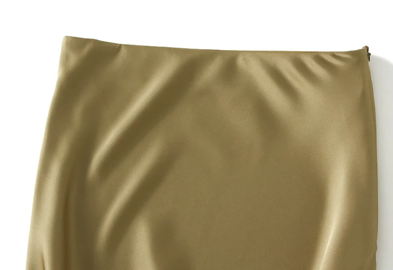New In 2026 Women Spring Autumn Luxury Satin Long Skirts Female Elegant Office Lady High Waist Solid Color Faldas