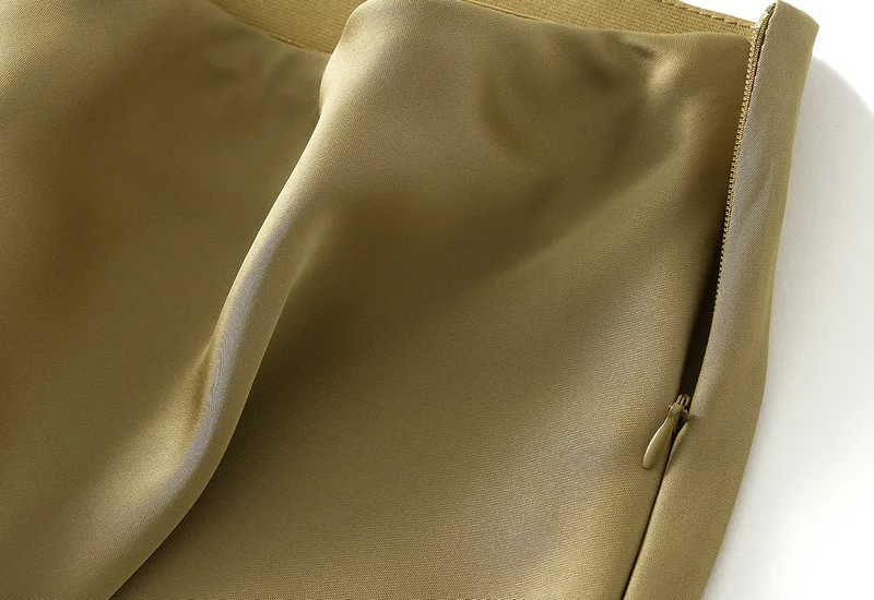 New In 2026 Women Spring Autumn Luxury Satin Long Skirts Female Elegant Office Lady High Waist Solid Color Faldas