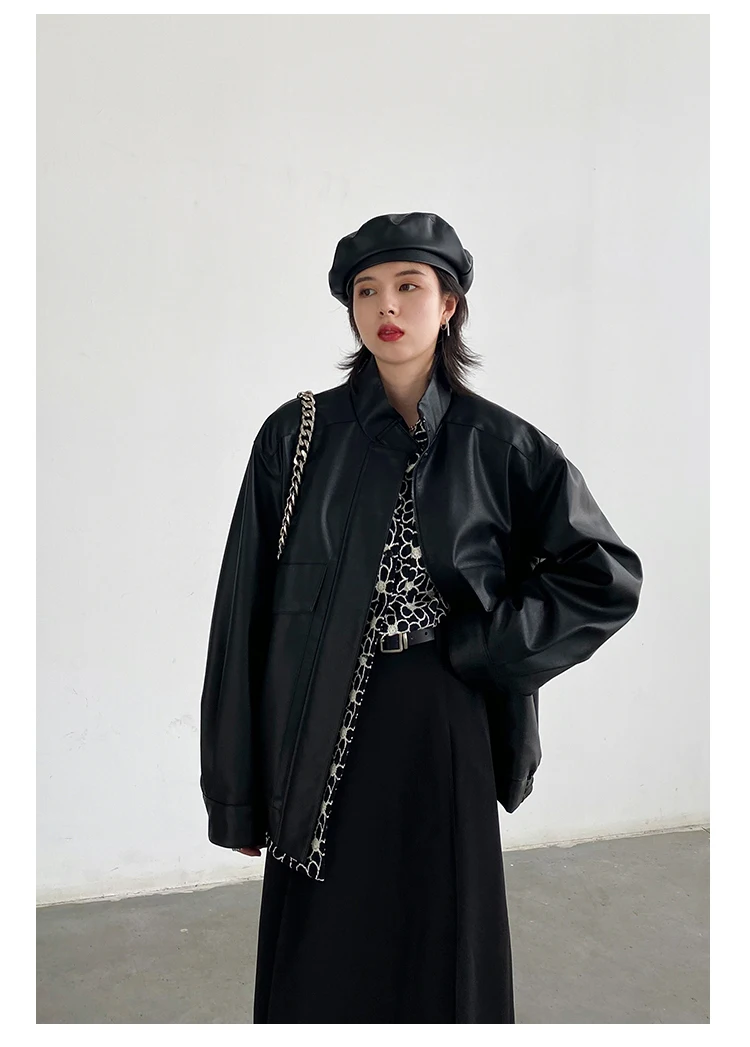 CHIC VEN Women's Skirts Loose High Waist Pleated Straight Tube Skirt Slit Black Female Clothes Office Lady Autumn Winter 2024