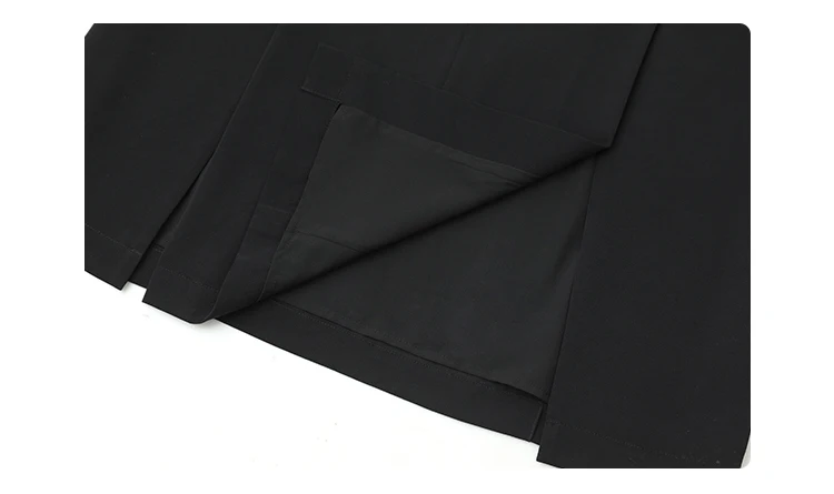 CHIC VEN Women's Skirts Loose High Waist Pleated Straight Tube Skirt Slit Black Female Clothes Office Lady Autumn Winter 2024