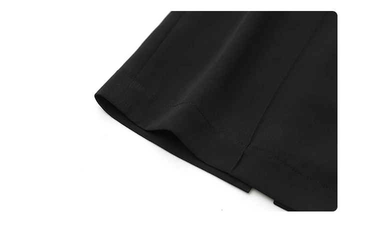 CHIC VEN Women's Skirts Loose High Waist Pleated Straight Tube Skirt Slit Black Female Clothes Office Lady Autumn Winter 2024
