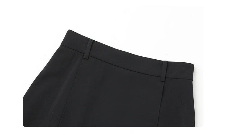 CHIC VEN Women's Skirts Loose High Waist Pleated Straight Tube Skirt Slit Black Female Clothes Office Lady Autumn Winter 2024