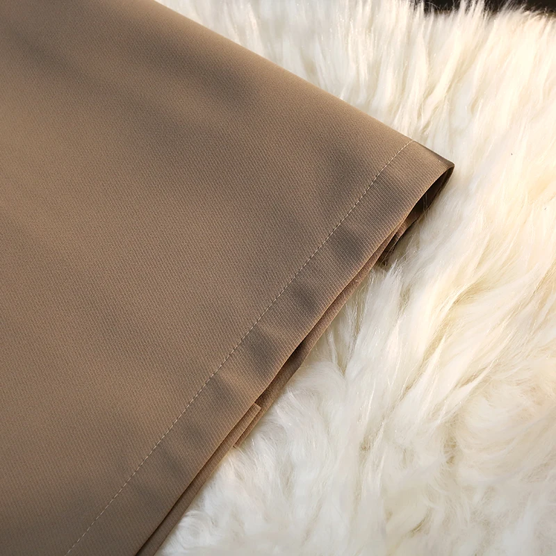 Fashion Elegant Formal Skirts Women Autumn New High Waist Drape Suit Long Brown Skirt Zipper Female