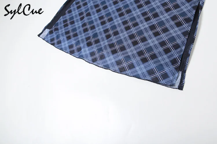 Sylcue French Style Rhomboid Classic Retro All-match Casual Fashionable Cool Self-confidence Street Women Autumn Straight Skirt