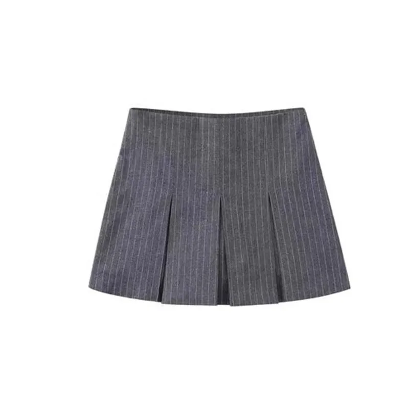 2025 New High Waisted Pleated Skirt Women Fashion Streetwear Side Zipper Mini Skirts Woman Casual All-Match Basic A-Line Skirts
