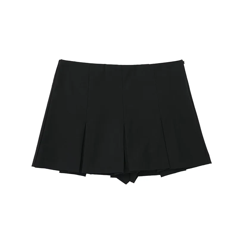 2025 New High Waisted Pleated Skirt Women Fashion Streetwear Side Zipper Mini Skirts Woman Casual All-Match Basic A-Line Skirts