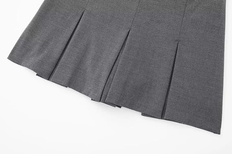 2025 New High Waisted Pleated Skirt Women Fashion Streetwear Side Zipper Mini Skirts Woman Casual All-Match Basic A-Line Skirts