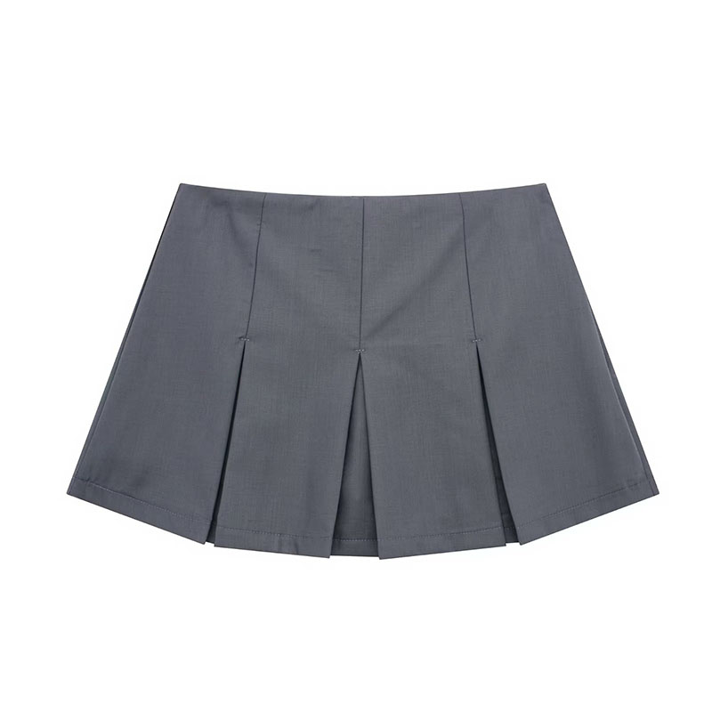 2025 New High Waisted Pleated Skirt Women Fashion Streetwear Side Zipper Mini Skirts Woman Casual All-Match Basic A-Line Skirts