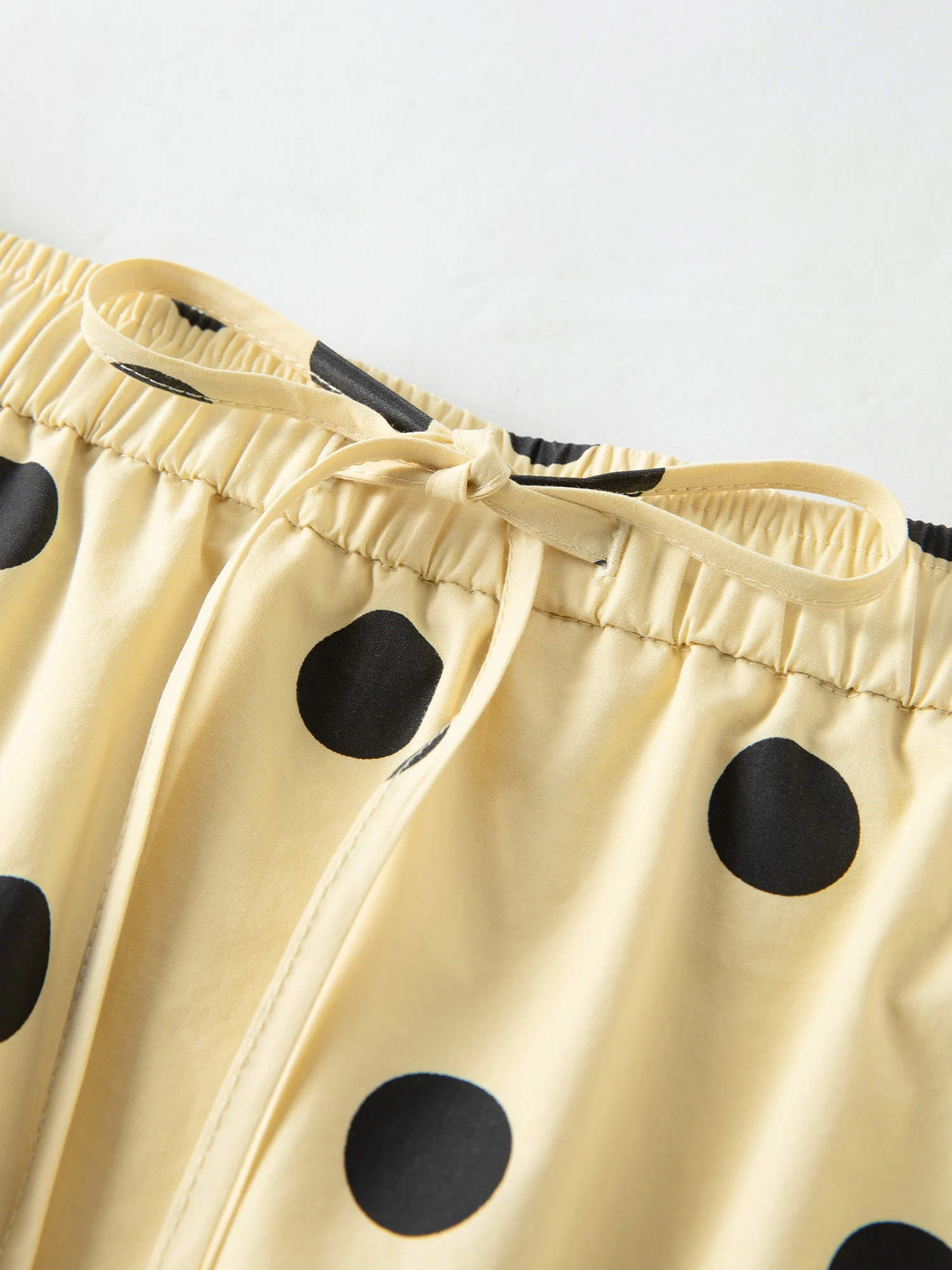 FSLE Polka Dot Print Youthful Straight A-line Skirt Women's Spring 2026 New Retro Elastic Waist Skirt Knee-length Chic Trendy BF