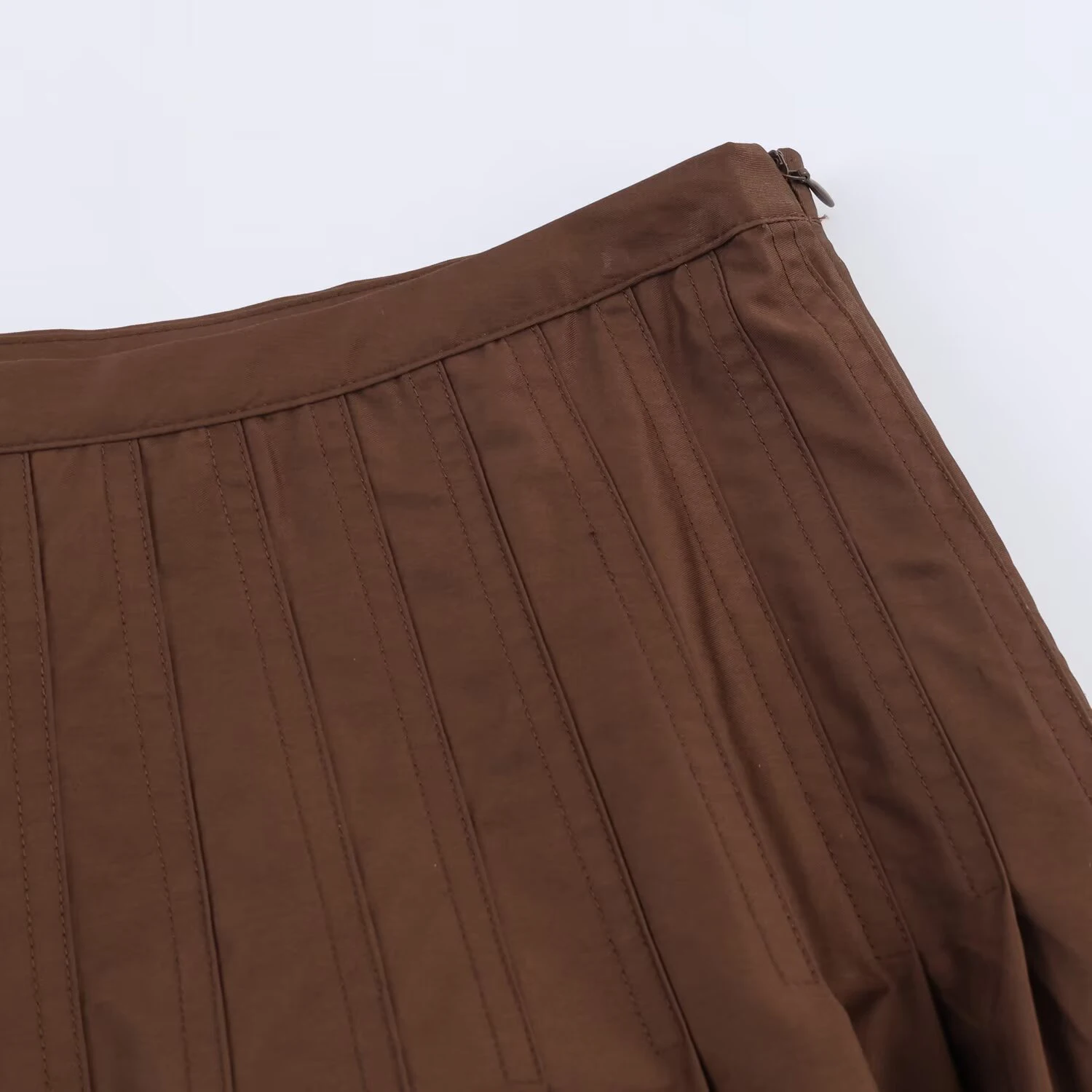 European and American style 2026 spring new product women's versatile high waisted pleated MIDI skirt half skirt