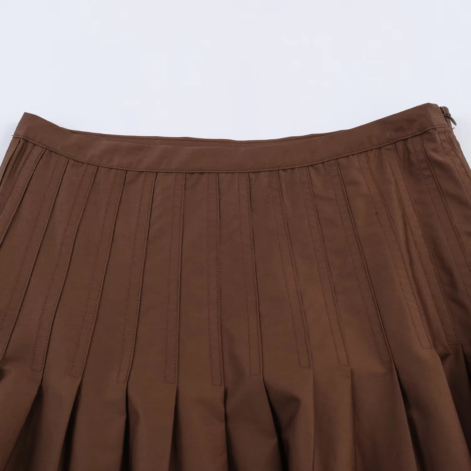 European and American style 2026 spring new product women's versatile high waisted pleated MIDI skirt half skirt
