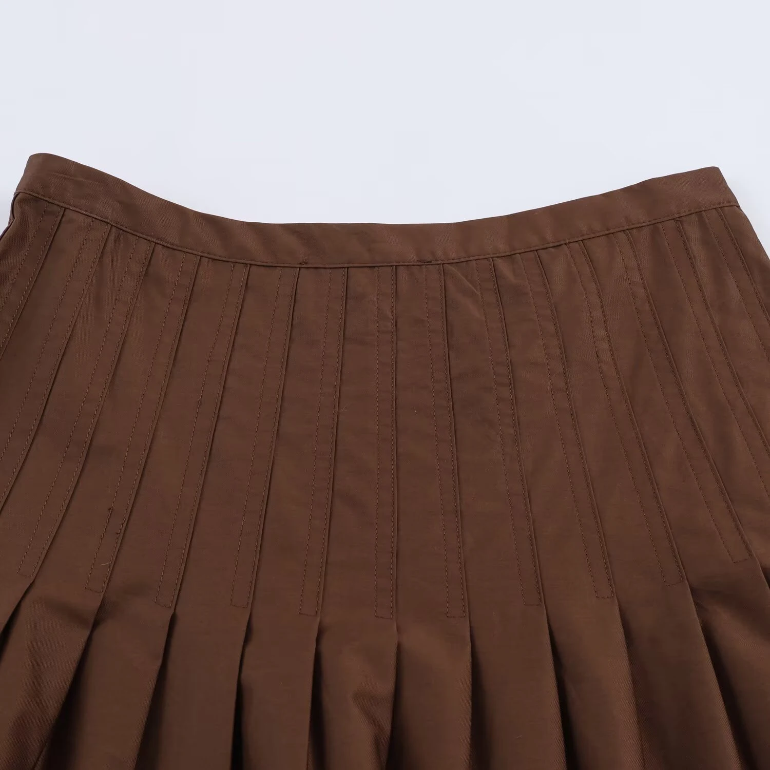 European and American style 2026 spring new product women's versatile high waisted pleated MIDI skirt half skirt