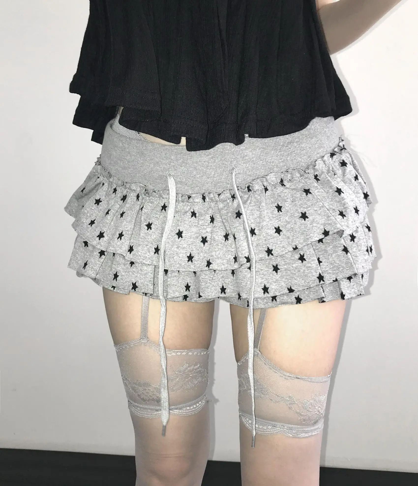 Genayooa Y2k Japanese Skirt Women Dot Mini A-line Pleated Skirts Streetwear Korean Style Irregular Skirts E-girls Short Skirt